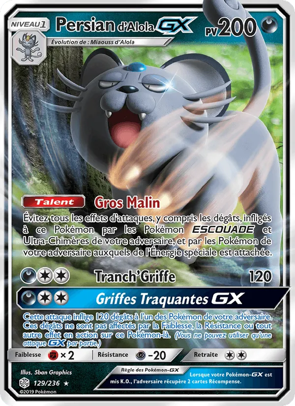 Persian d’Alola GX · Éclipse Cosmique 129/236