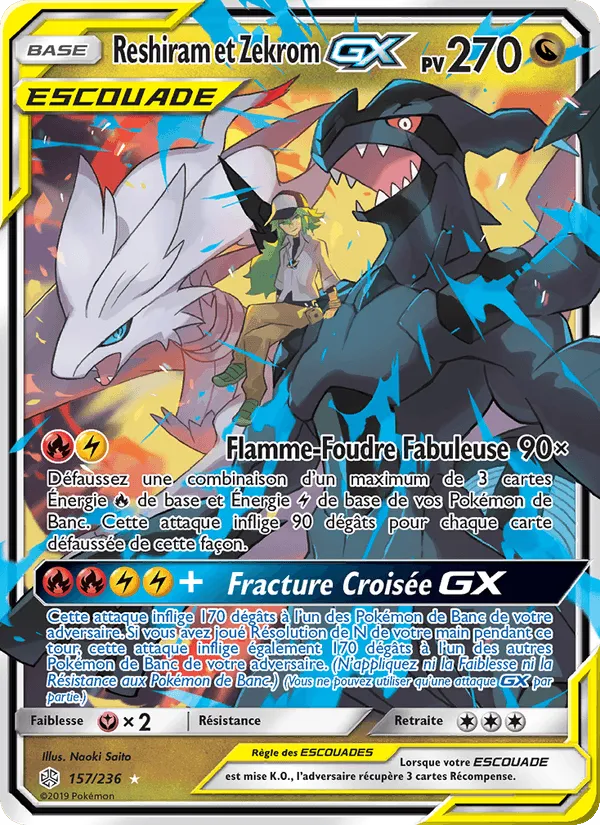 Reshiram et Zekrom GX · Éclipse Cosmique 157/236