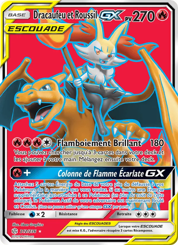 Dracaufeu et Roussil GX · Éclipse Cosmique 212/236