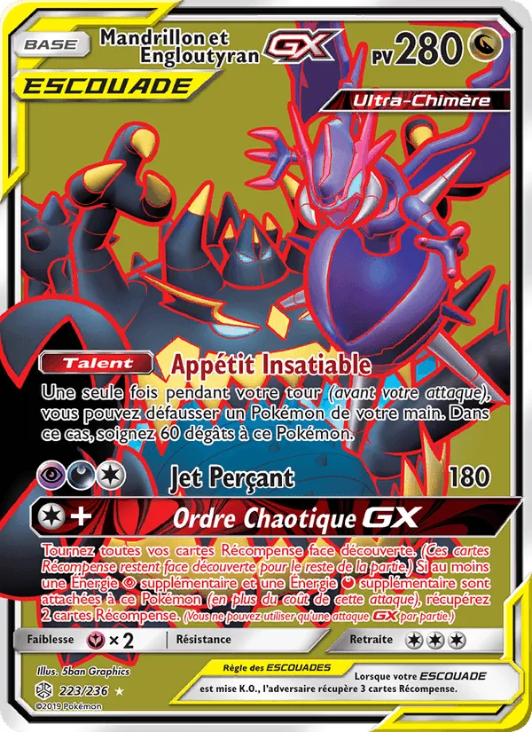Mandrillon et Engloutyran GX · Éclipse Cosmique 223/236