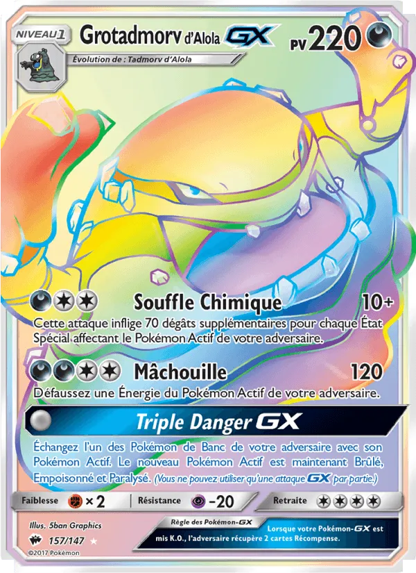 Grotadmorv d’Alola GX · Ombres Ardentes 157/147