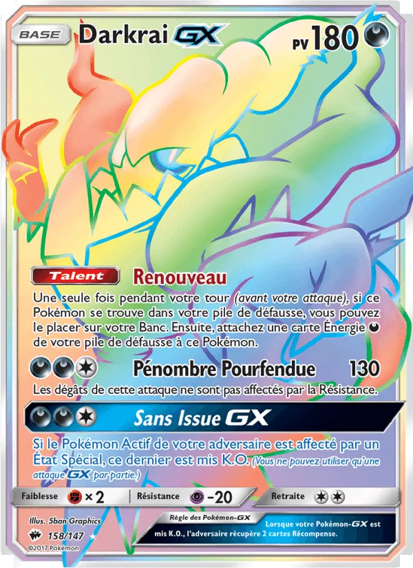 Darkrai GX · Ombres Ardentes 158/147
