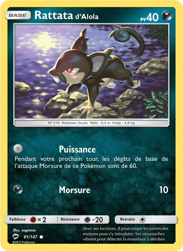 Rattata d’Alola · Ombres Ardentes 81/147