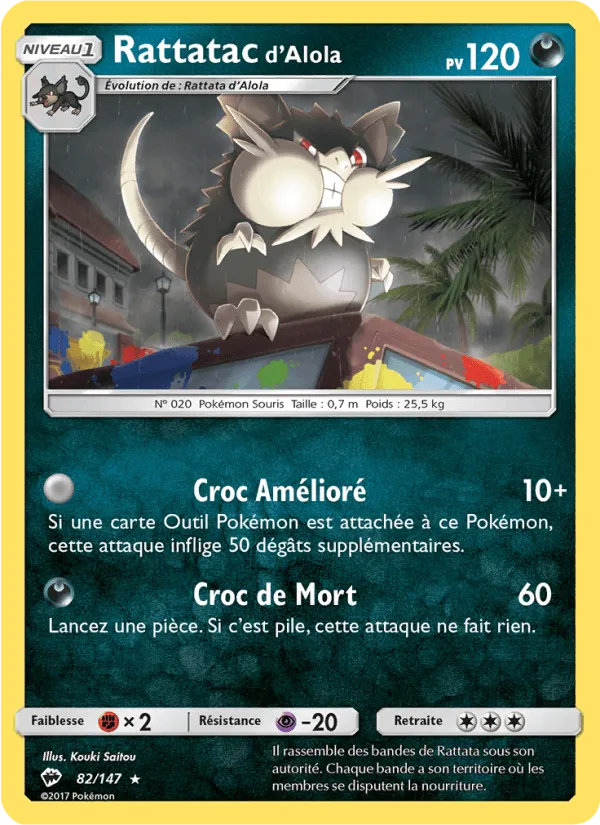 Rattatac d’Alola · Ombres Ardentes 82/147