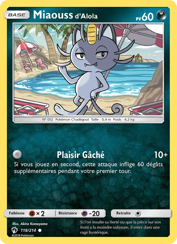 Miaouss d’Alola · Tonnerre Perdu 118/214
