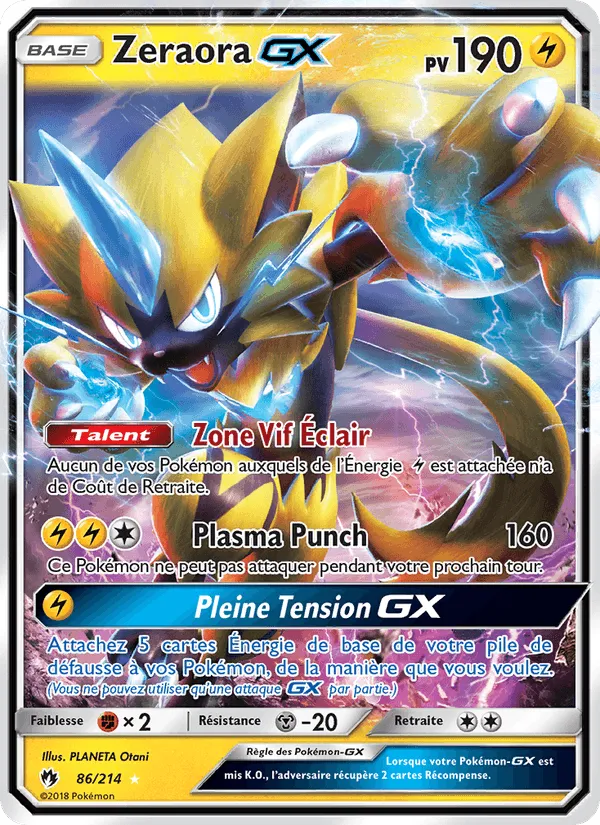 Zeraora GX · Tonnerre Perdu 86/214