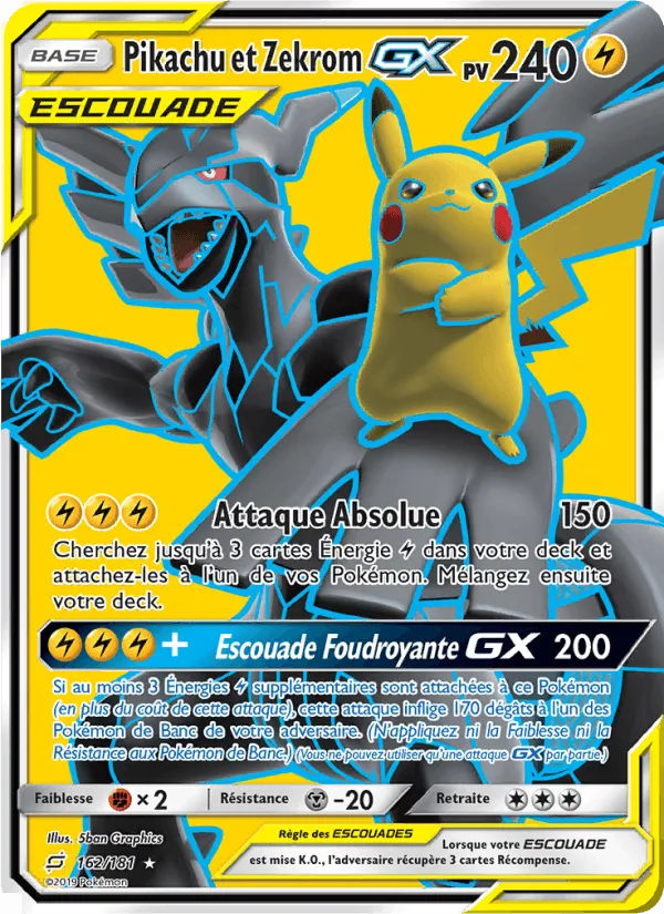 Pikachu et Zekrom GX · Duo de Choc 162/181