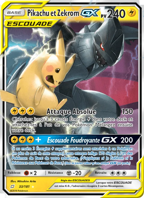 Pikachu et Zekrom GX · Duo de Choc 33/181