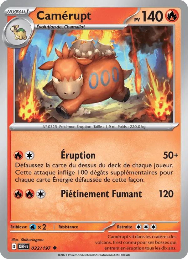 Camérupt · Flammes Obsidiennes 032/197
