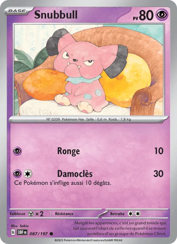 Snubbull · Flammes Obsidiennes 087/197