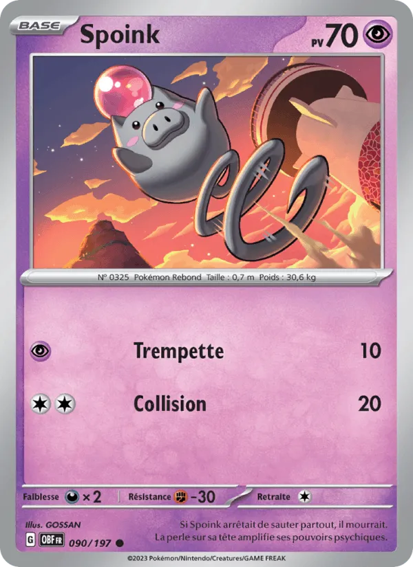 Spoink · Flammes Obsidiennes 090/197