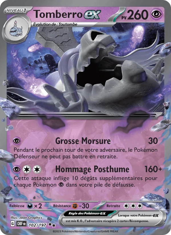 Tomberro-ex · Flammes Obsidiennes 102/197