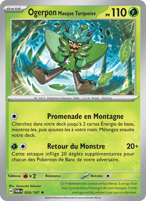 Ogerpon Masque Turquoise · Mascarade Crépusculaire 024/167