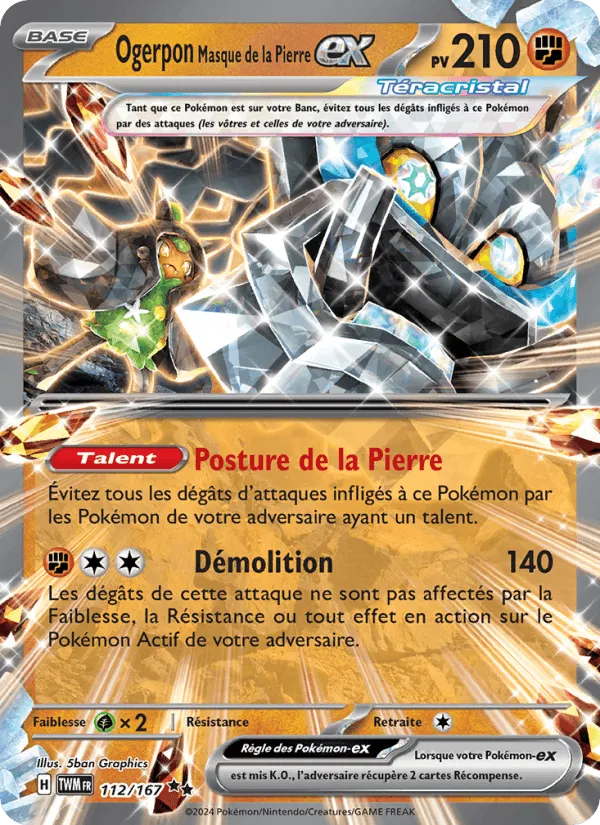 Ogerpon Masque de la Pierre-ex · Mascarade Crépusculaire 112/167