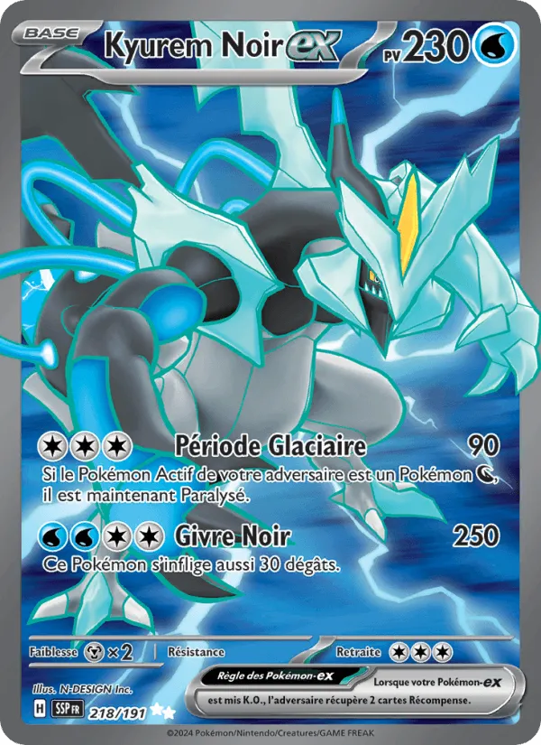Kyurem Noir-ex · Étincelles Déferlantes 218/191