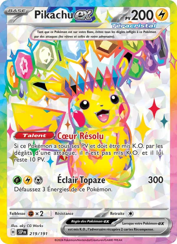 Pikachu-ex · Étincelles Déferlantes 219/191