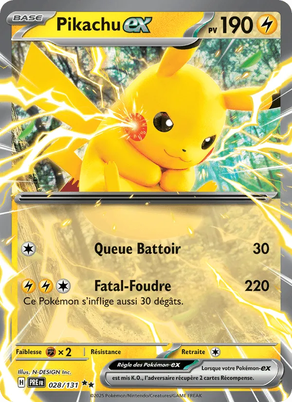 Pikachu-ex · Évolutions Prismatiques 028/131