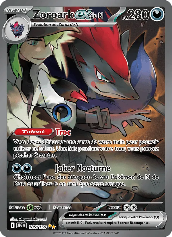 Zoroark-ex de N · Aventures Ensemble 185/159