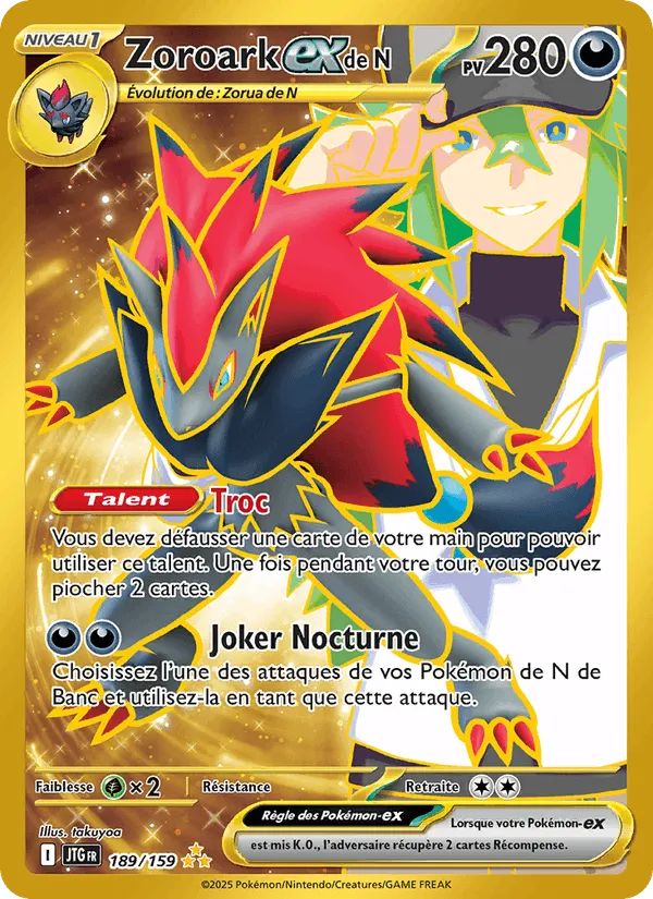 Zoroark-ex de N · Aventures Ensemble 189/159