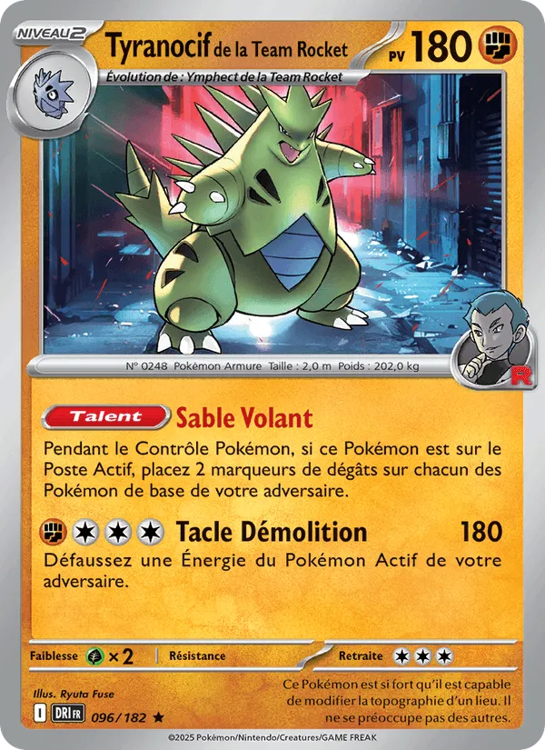 Tyranocif de la Team Rocket · Rivalités Destinées 096/182