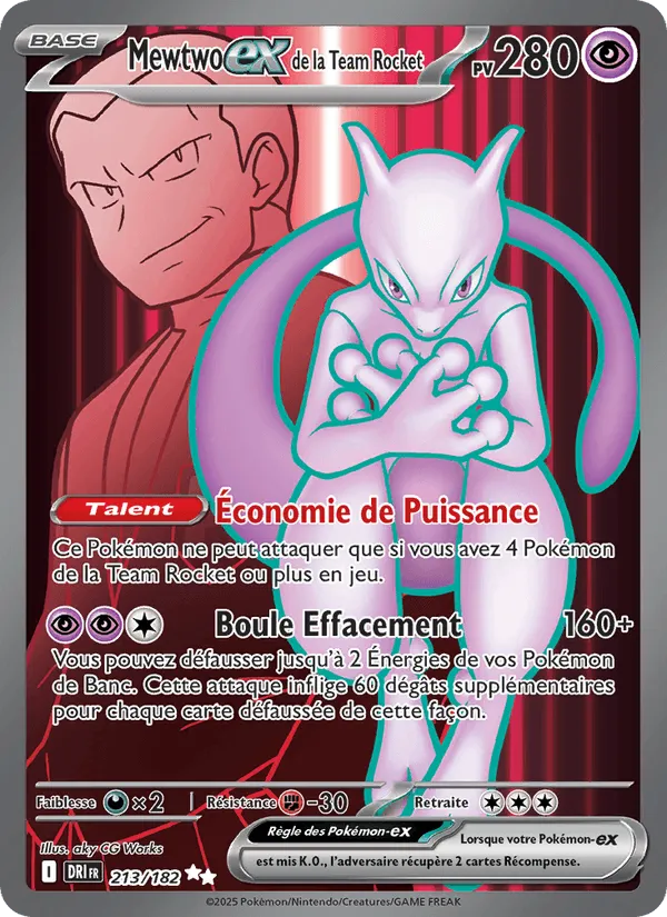 Mewtwo-ex de la Team Rocket · Rivalités Destinées 213/182