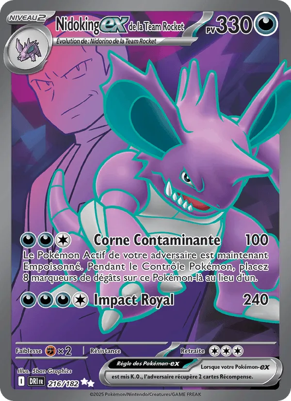 Nidoking-ex de la Team Rocket · Rivalités Destinées 216/182