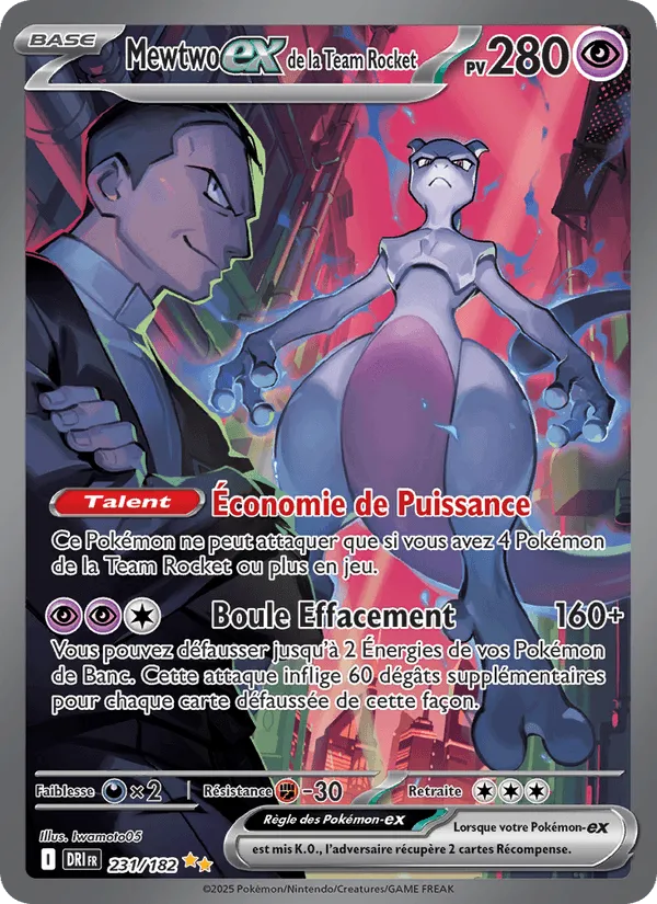Mewtwo-ex de la Team Rocket · Rivalités Destinées 231/182