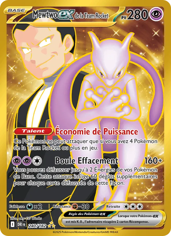 Mewtwo-ex de la Team Rocket · Rivalités Destinées 240/182