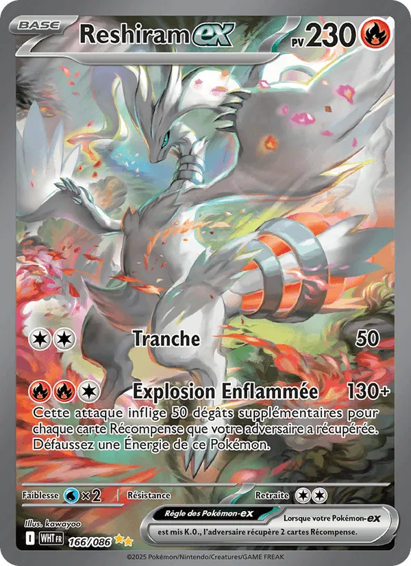 Reshiram-ex · Flamme Blanche 166/86
