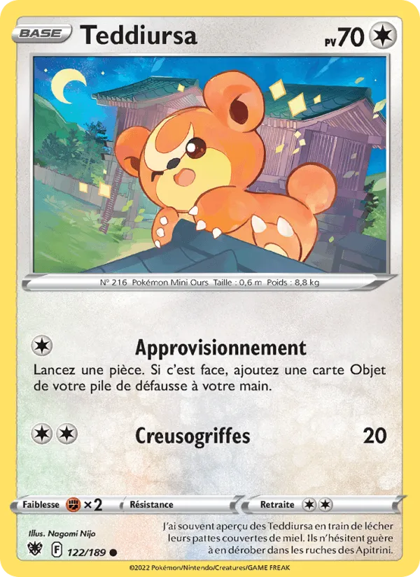 Teddiursa · Astres Radieux 122/189