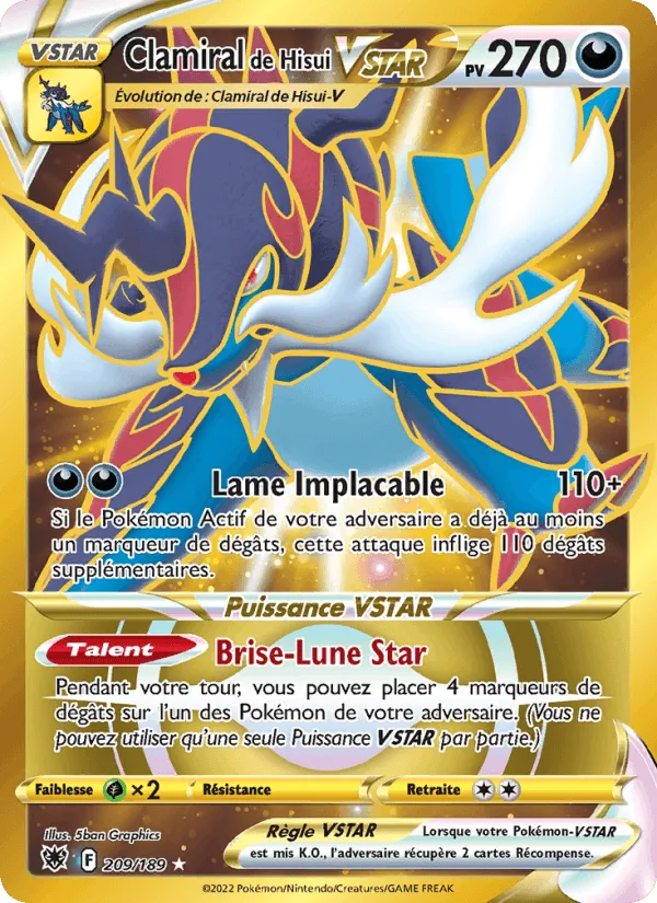 Clamiral de Hisui VSTAR · Astres Radieux 209/189