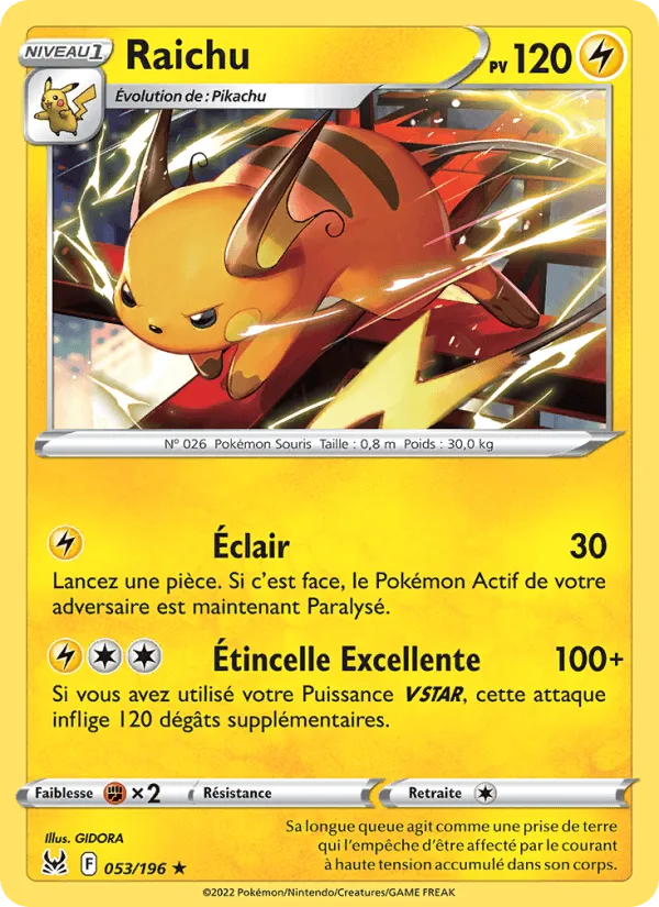 Raichu · Origine Perdue 053/196