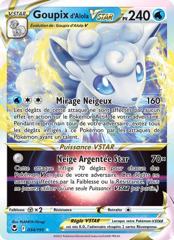 Goupix d'Alola VSTAR · Tempête Argentée 034/195