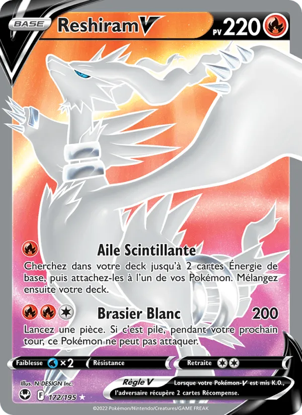 Reshiram V · Tempête Argentée 172/195