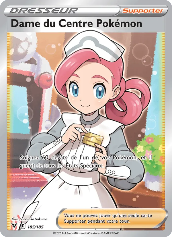 Dame du Centre Pokémon · Voltage Éclatant 185/185