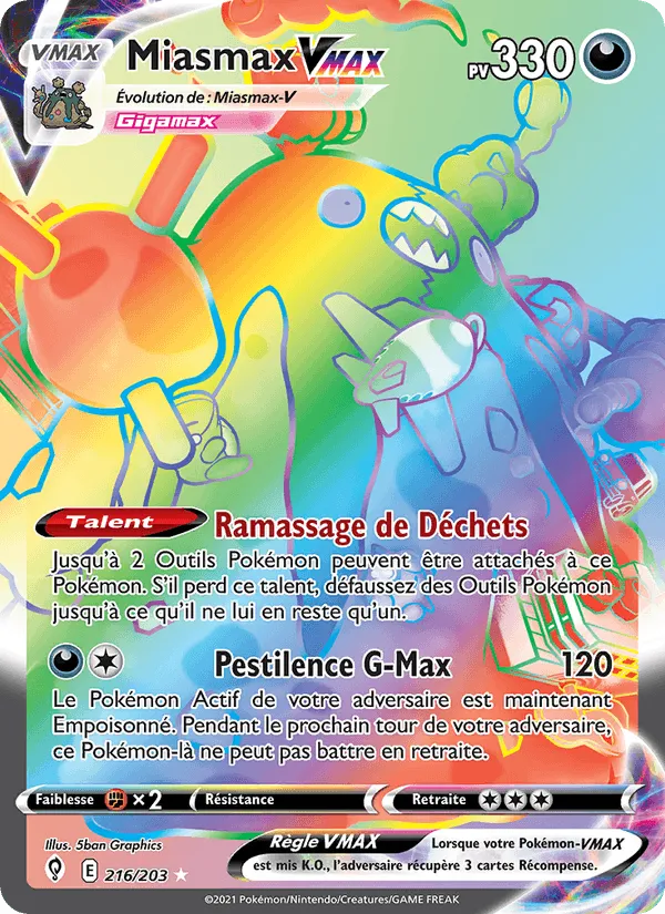 Miasmax VMAX · Évolution Céleste 216/203