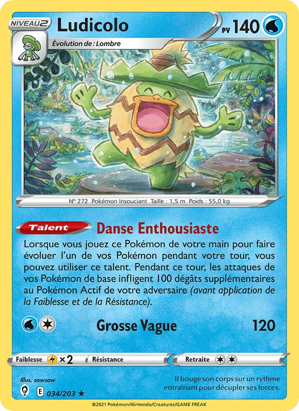 Ludicolo · Évolution Céleste 34/203