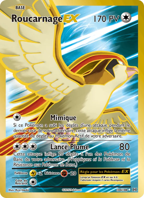 Roucarnage EX · Évolutions 104/108
