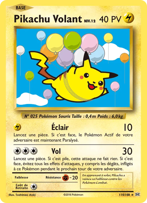 Pikachu Volant · Évolutions 110/108