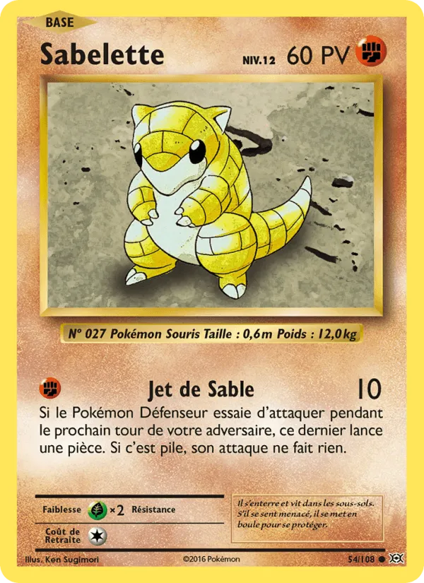 Sabelette · Évolutions 54/108