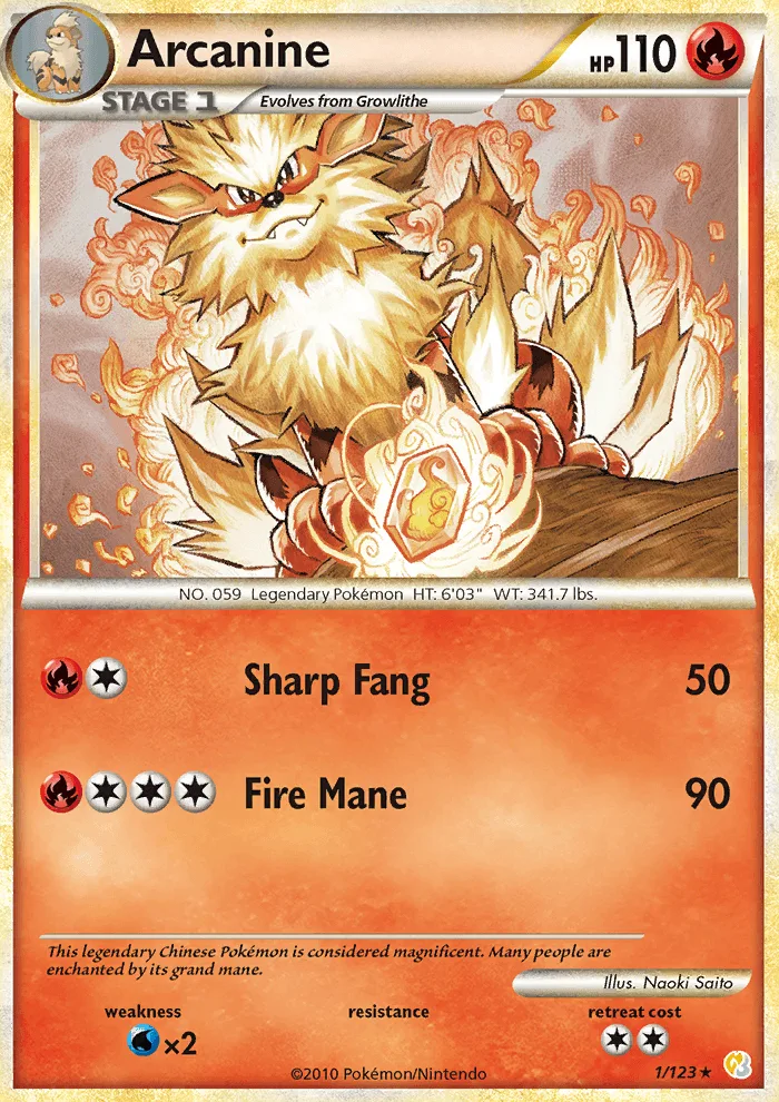 Arcanine · HeartGold SoulSilver 1/123