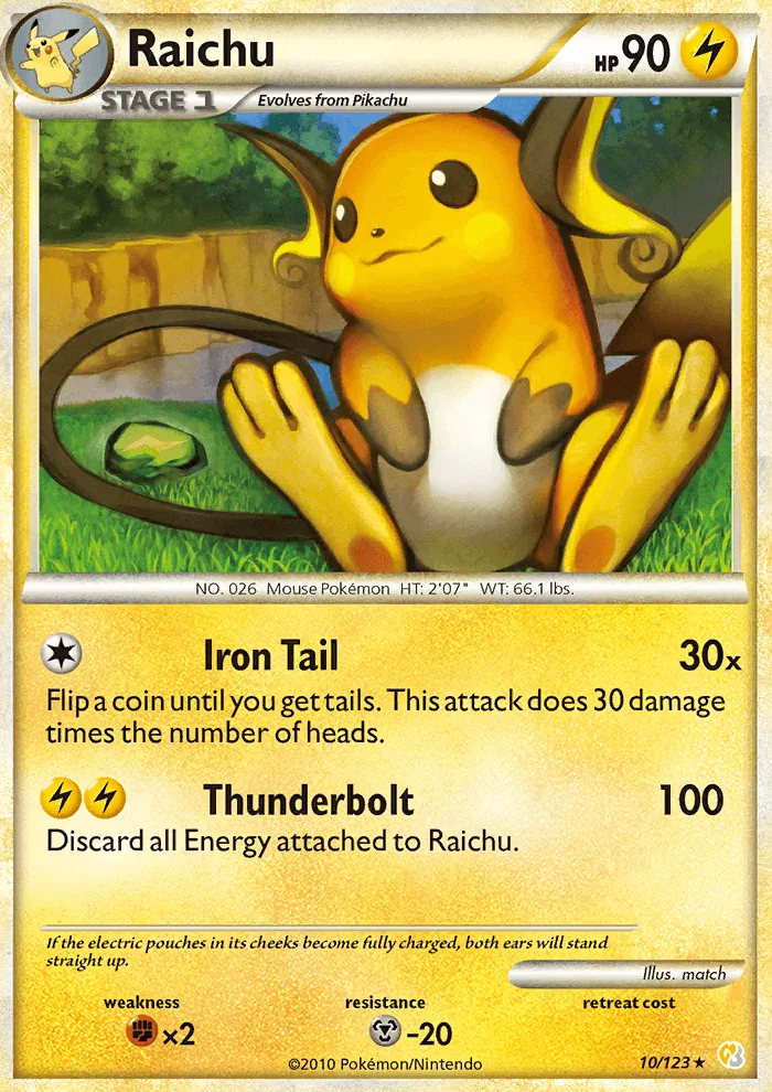 Raichu · HeartGold SoulSilver 10/123