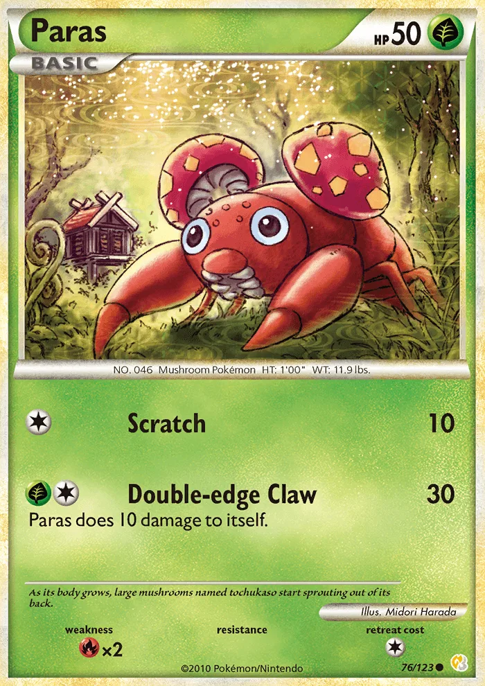 Paras · HeartGold SoulSilver 76/123
