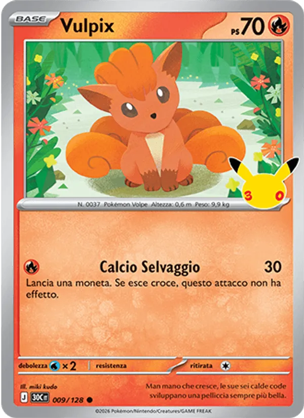 Vulpix · 30° Anniversario 009/128