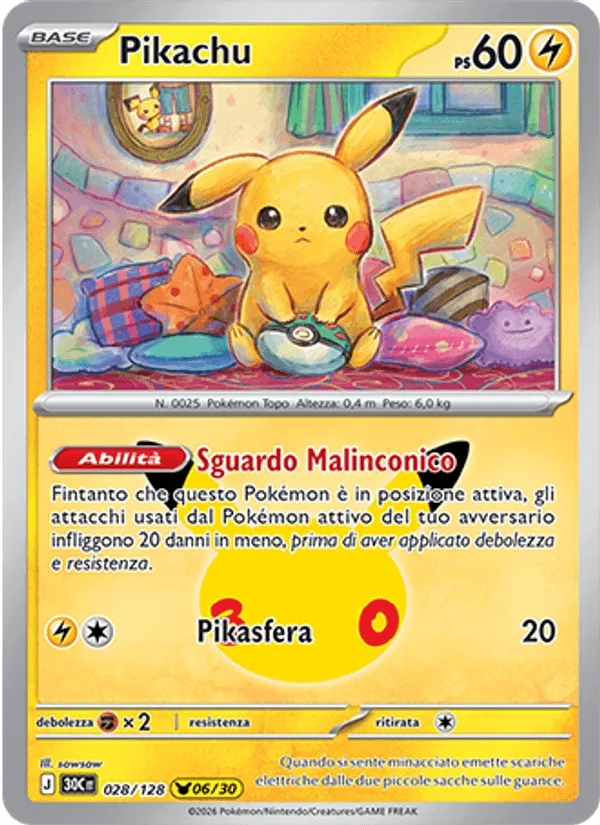 Pikachu · 30° Anniversario 028/128