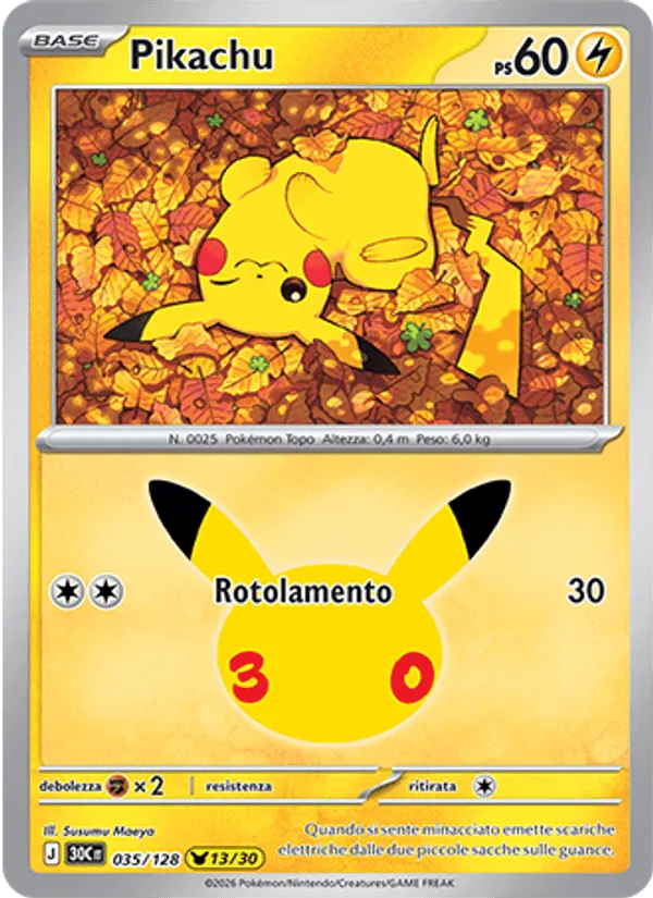 Pikachu · 30° Anniversario 035/128