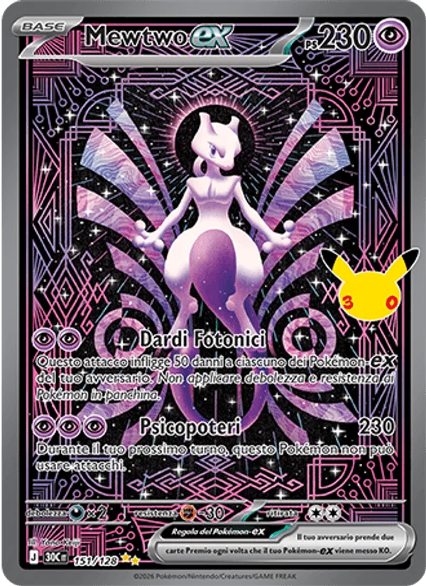 Mewtwo-ex · 30° Anniversario 151/128