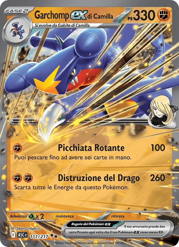 Garchomp-ex di Camilla · Ascesa Eroica 111/217