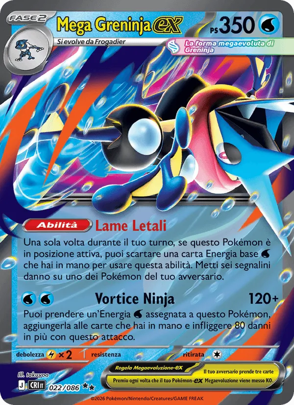 Mega Greninja-ex · Caos Nascente 022/86