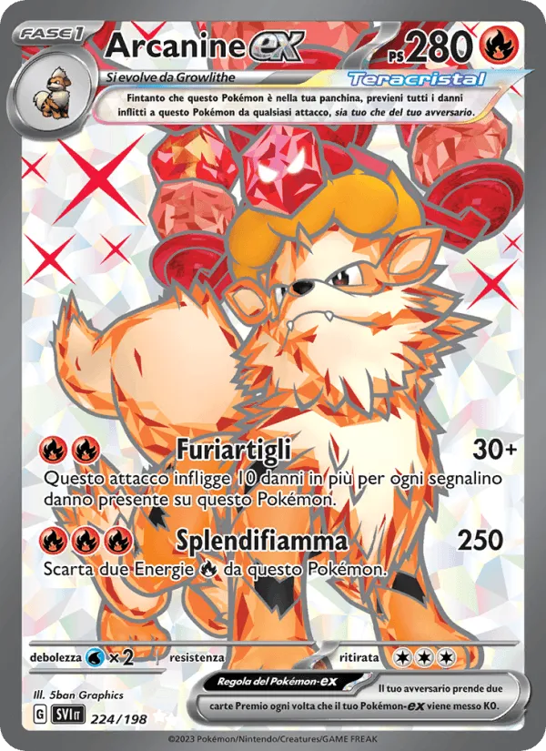 Arcanine-ex · Scarlatto e Violetto 224/198